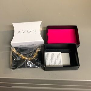 Avon Energy Bead Necklace Tigers Eye Color Brand New in Original Box Vintage